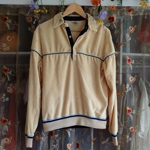 true vintage 70s velour collared sweatshirt by Saturdays in California